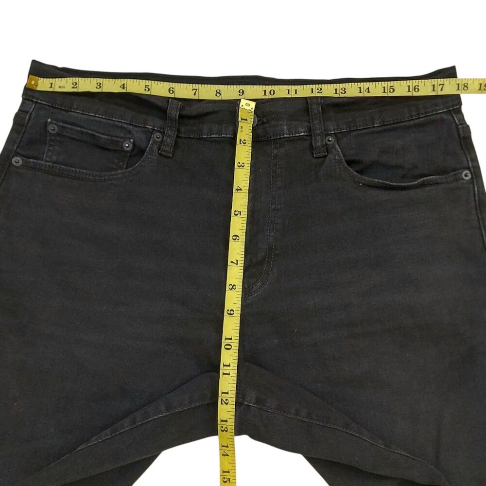 Lucky Brand 410 Athletic Straight Jeans Mens 36x33 Black Fit Stretch Denim - Picture 11 of 12